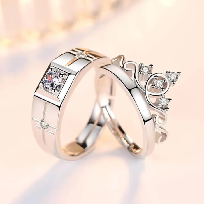 Zircon Crown Couple Rings - Image 1